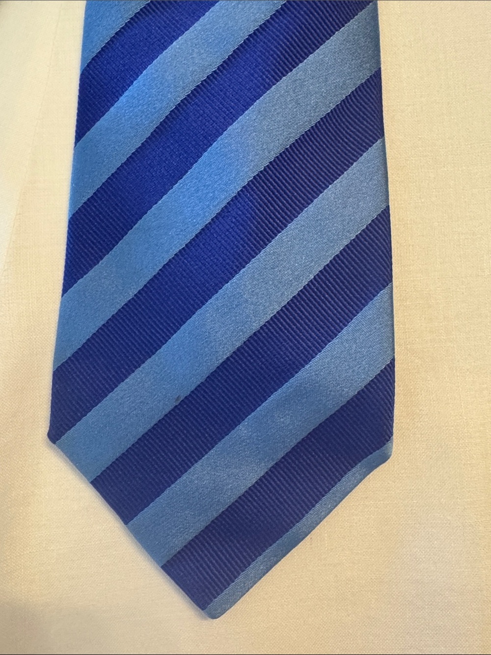 Vintage Dormeuil Striped Two-Tone Silk‎ Blue Men's Tie